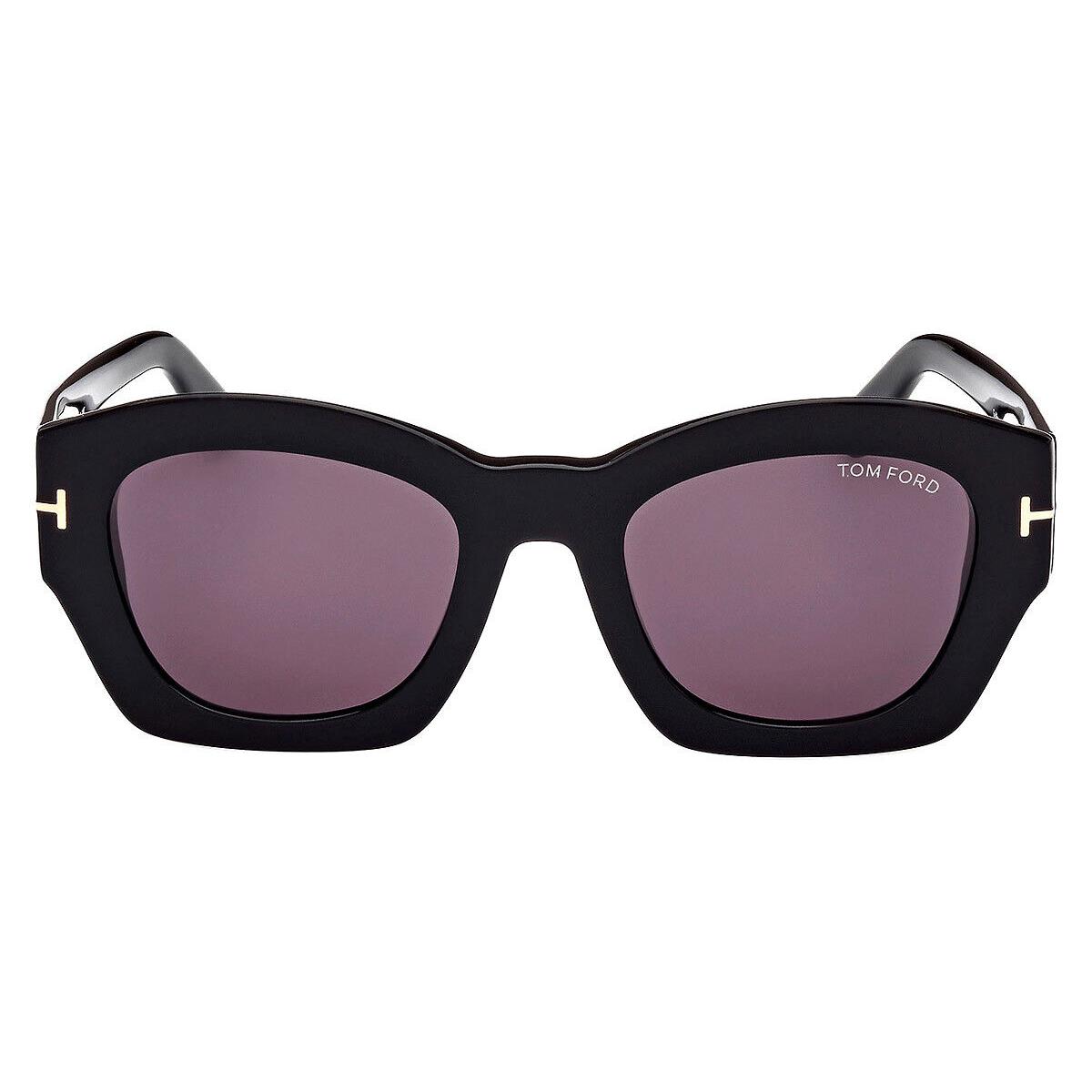 Tom Ford FT1083 Guilliana Sunglasses Women Shiny Black 52mm