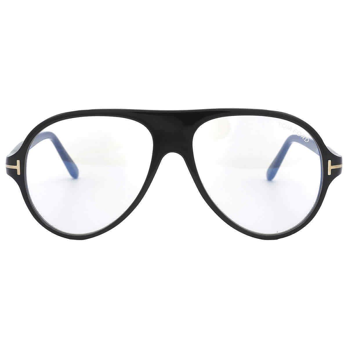 Tom Ford Blue Light Block Pilot Men`s Eyeglasses FT5012-B 001 53 FT5012-B 001 53