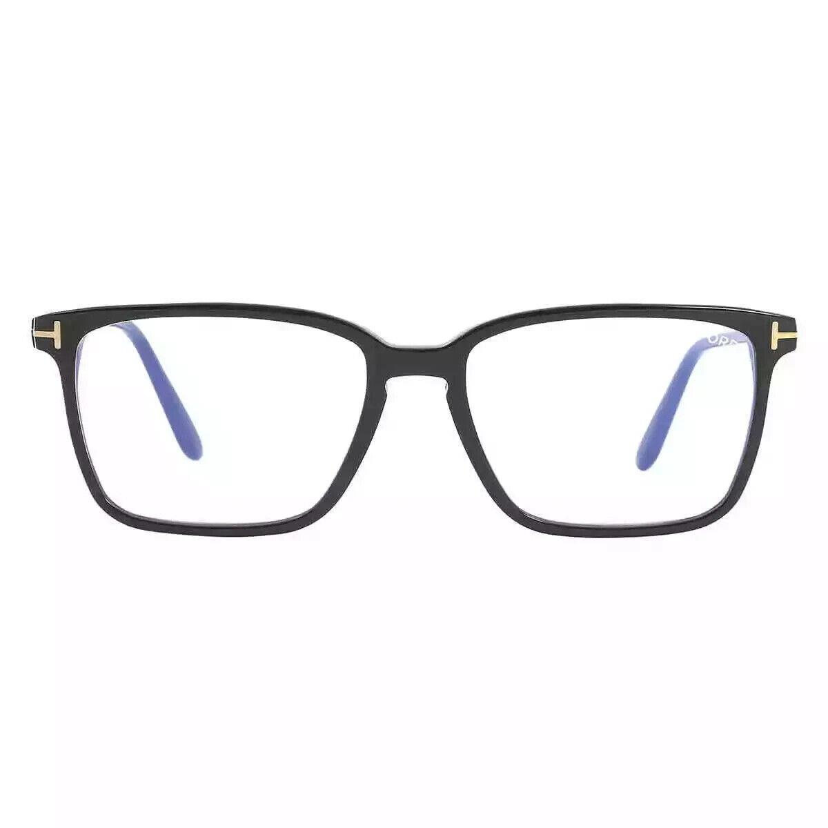 Tom Ford TF 5696-B 001 Black Blue Block Eyeglasses Frames 54-16