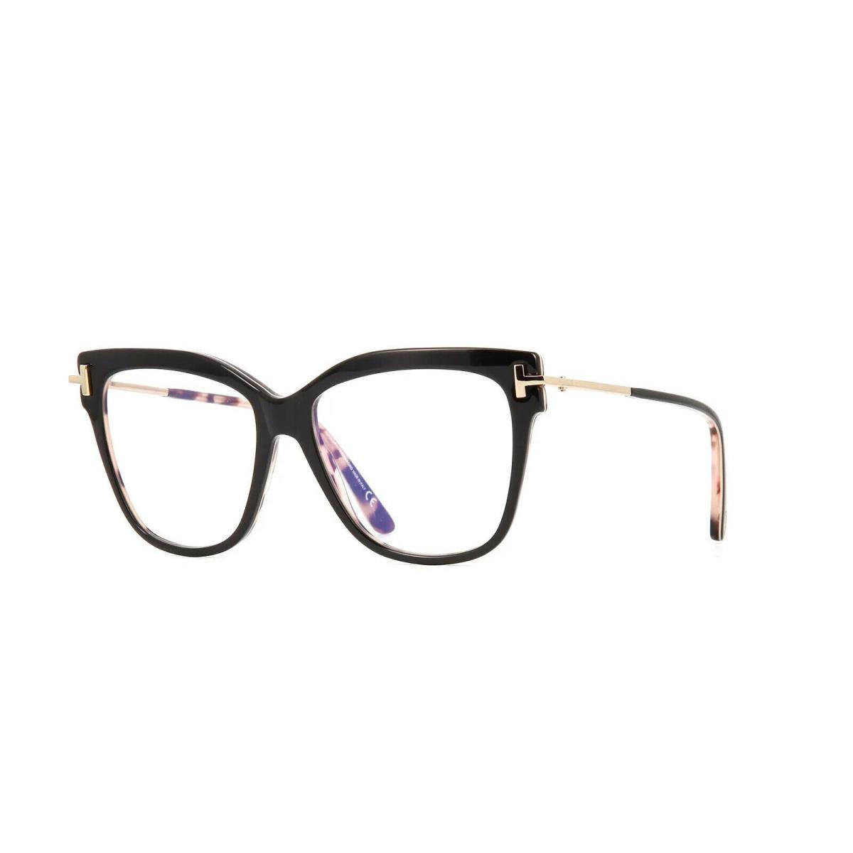 Tom Ford FT5704B-005-54 Black Pink Havana Gold Eyeglasses - Frame: Black Pink Havana Gold