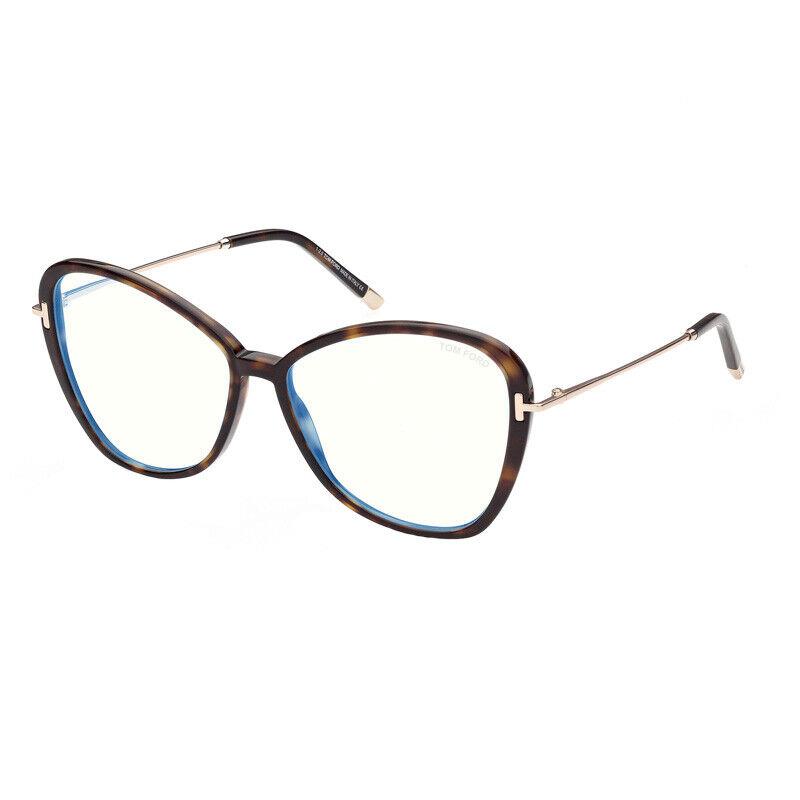 Tom Ford FT5769-B 052 Dark Havana/clear Blue Light Block 56mm Eyeglasses