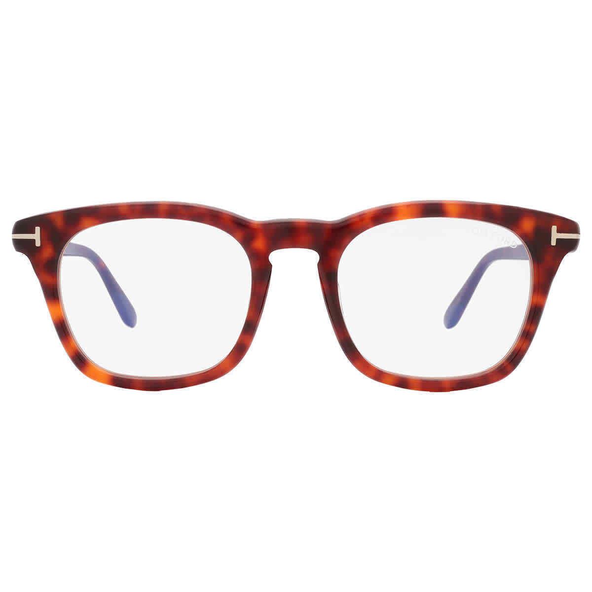 Tom Ford Blue Light Block Square Men`s Eyeglasses FT5870-F-B 054 52