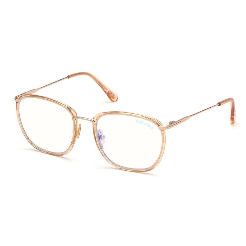 Tom Ford FT5702-B 042 Shiny Orange/gold/clear Blue Light Block 54mm