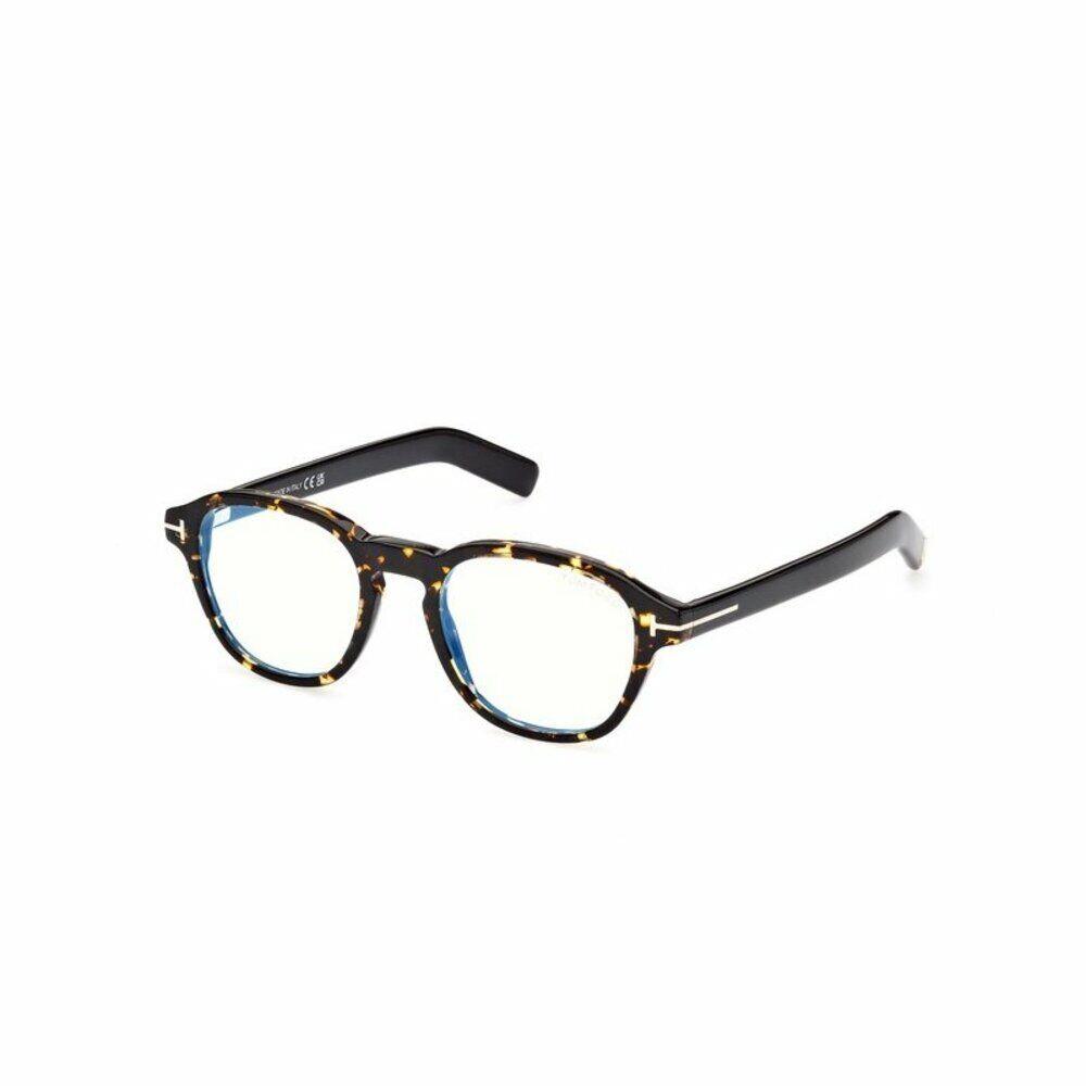 Tom Ford FT5821-B-055-49 Coloured Havana Blue Block Lens Eyeglasses