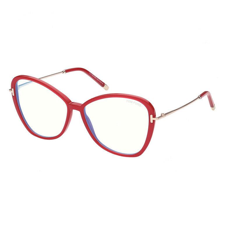 Tom Ford FT5769-B 077 Fuxia/clear Blue Light Block 56mm Eyeglasses