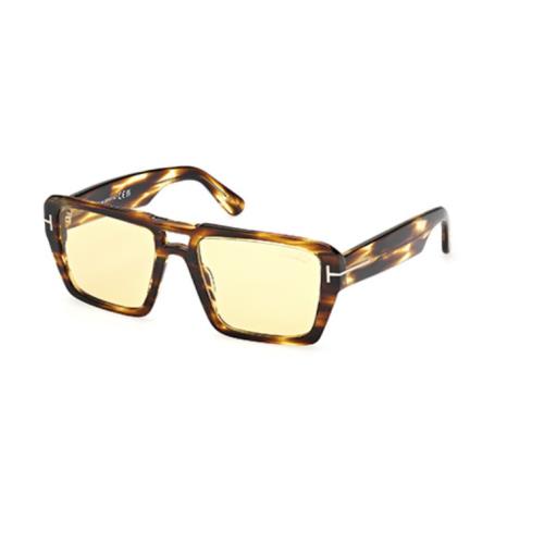 Tom Ford Redford FT1153 52E Dark Havana/brown Square Men`s Sunglasses