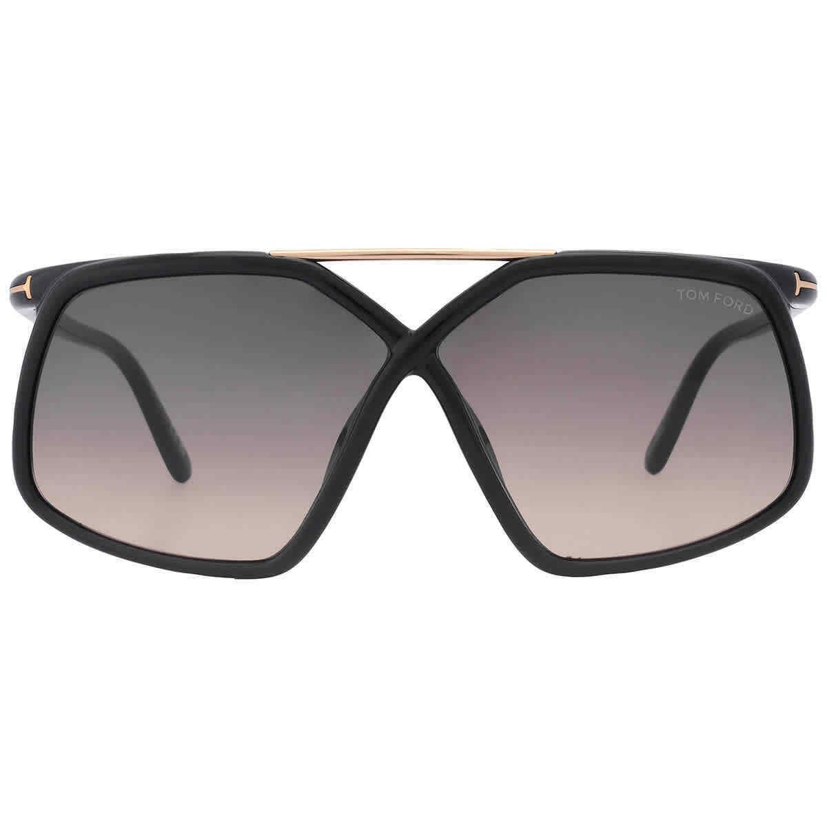 Tom Ford Meryl Smoke Gradient Butterfly Ladies Sunglasses FT1038 01B 64