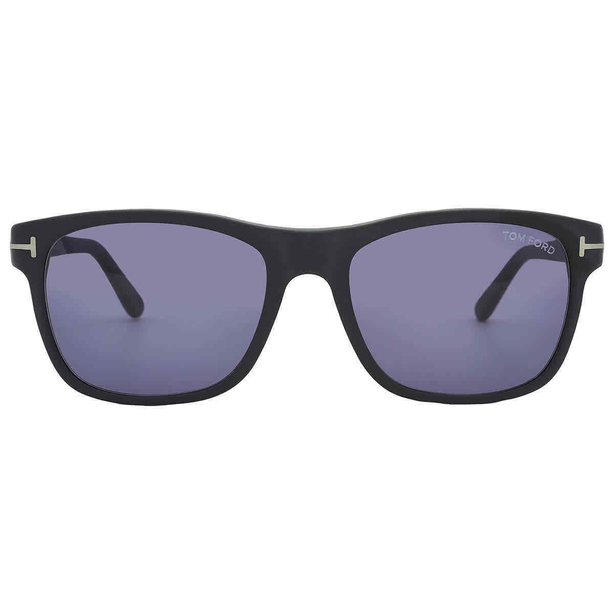 Tom Ford Giulio Blue Rectangular Men`s Sunglasses FT0698 02V 57 FT0698 02V 57 - Frame: Black, Lens: Blue