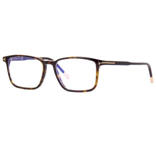 Tom Ford FT5607B/V 052 53 Havana Frame Blue Block Blocker Eyeglasses Frames