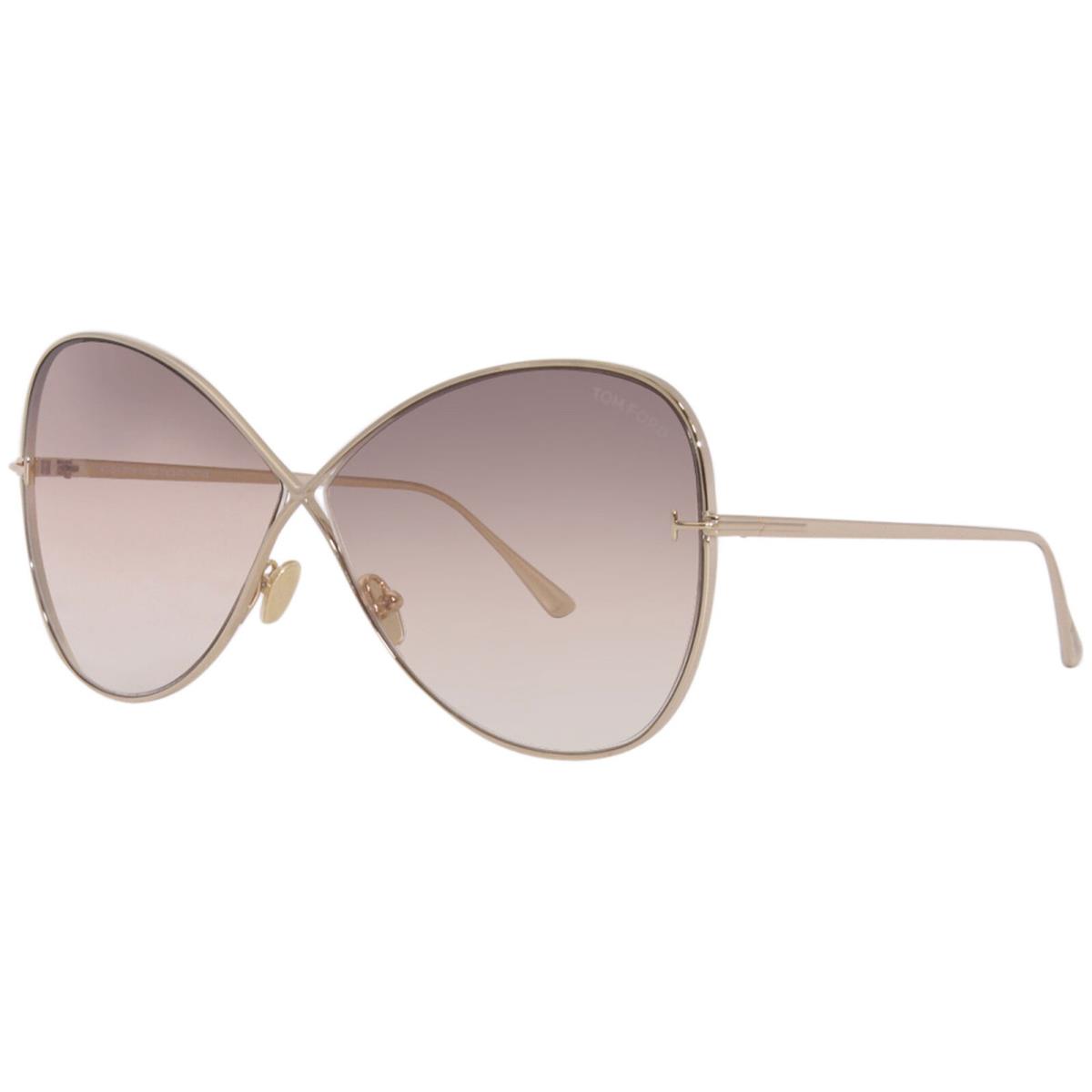 Tom Ford Nickie TF842 28F Sunglasses Women`s Shiny Rose Gold/brown Gradient Lens - Frame: Gold, Lens: Brown