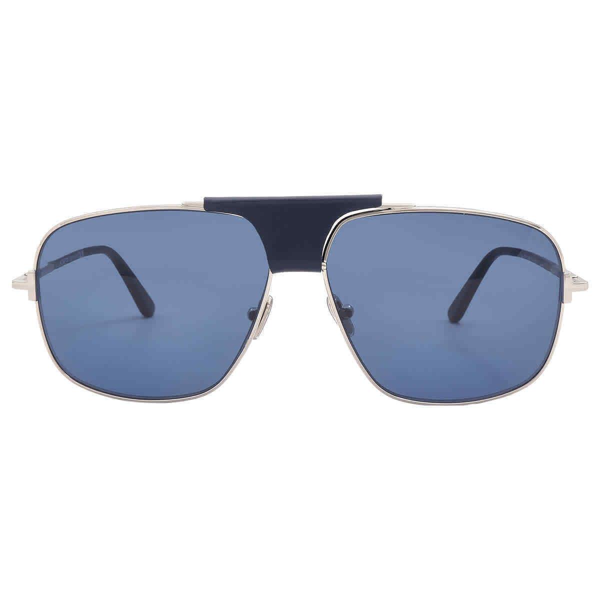 Tom Ford Tex Blue Navigator Men`s Sunglasses FT1096 16V 62 FT1096 16V 62 - Frame: Black, Lens: Blue