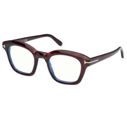 Tom Ford FT5961-B 052 Dark Havana/dark Havana Square Men`s Eyeglasses