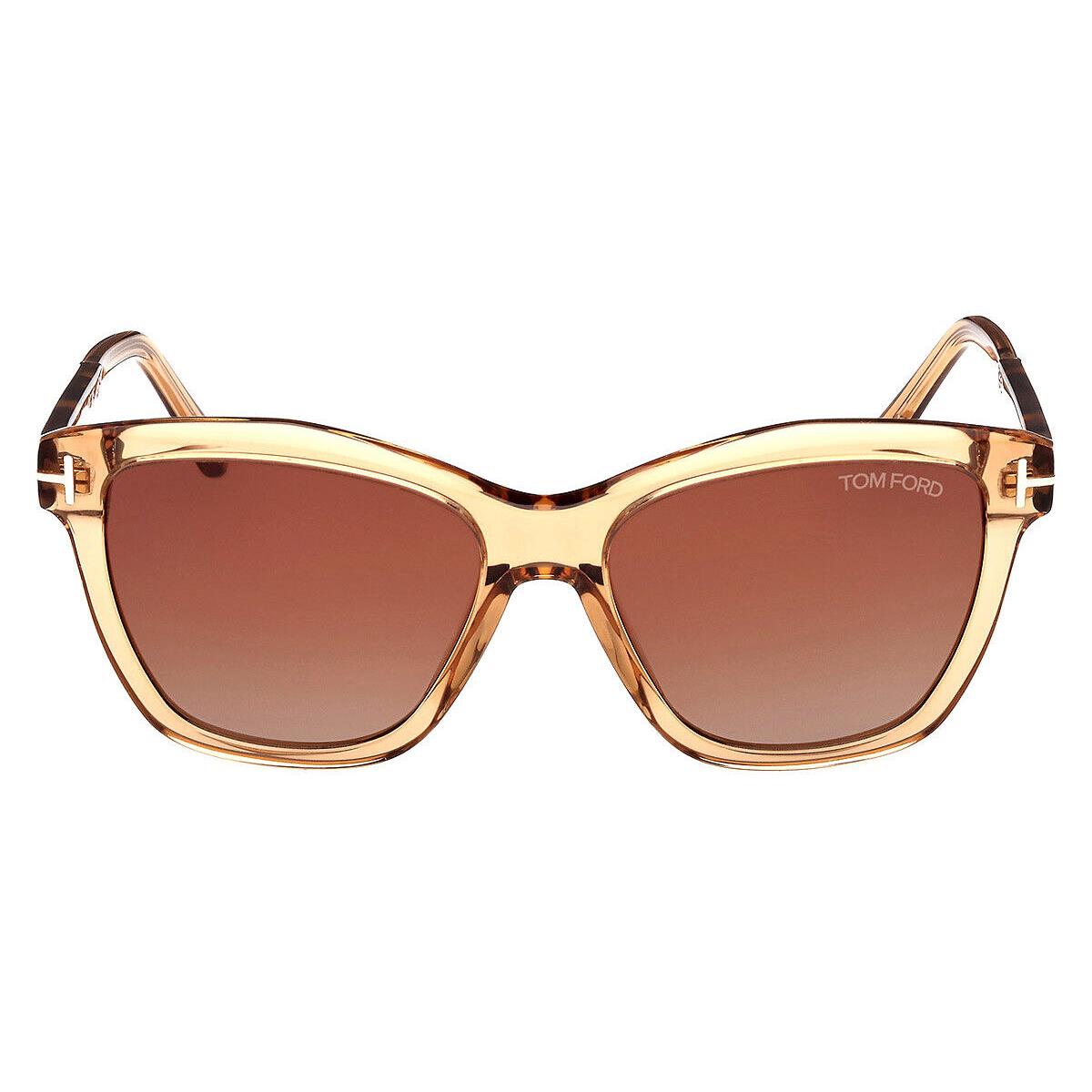 Tom Ford FT1087 Lucia Women Sunglasses Shiny Light Brown 54mm - Frame: Shiny Light Brown, Lens: Gradient Brown