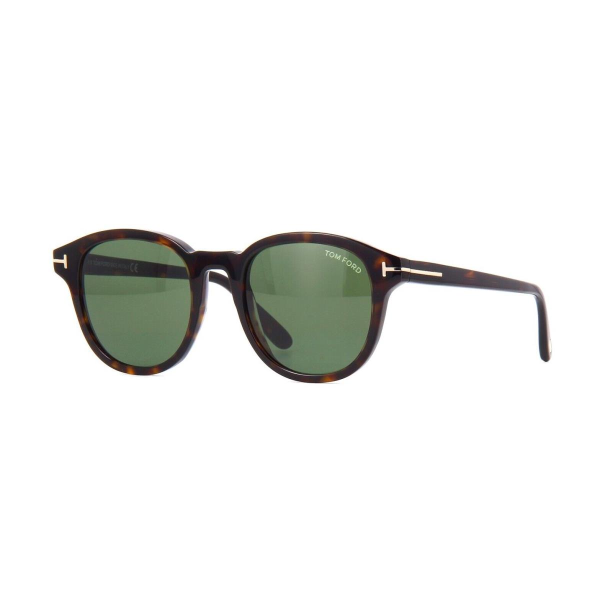 Tom Ford Jameson FT 0752 Dark Havana/green 52N Sunglasses - Frame: Brown, Lens: Green