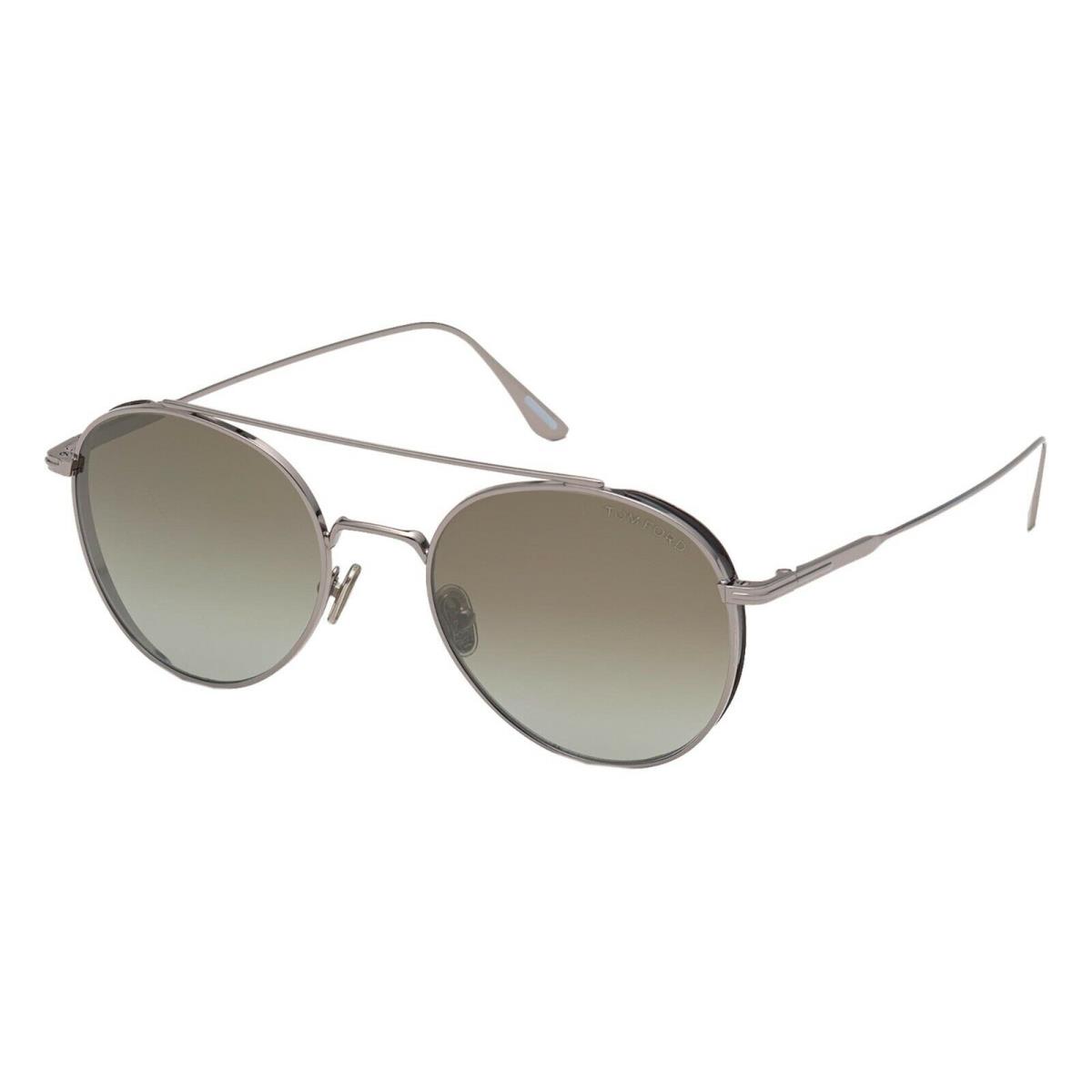 Tom Ford Declan FT 0826 Shiny Light Ruthenium/green 14Q Sunglasses