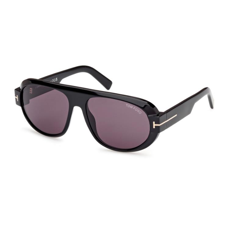 Tom Ford Blake 02 FT1102 01A Shiny Black/smoke Soft Round Men`s Sunglasses