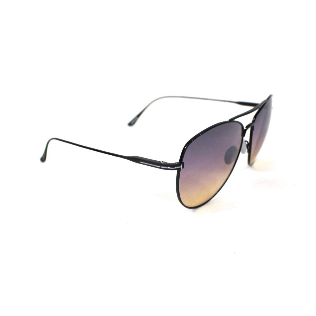 Tom Ford FT0784 Milla Sunglasses 59mm Gradient Aviator Pilot Frame Titanium - Black, Frame: Black, Lens: Gray