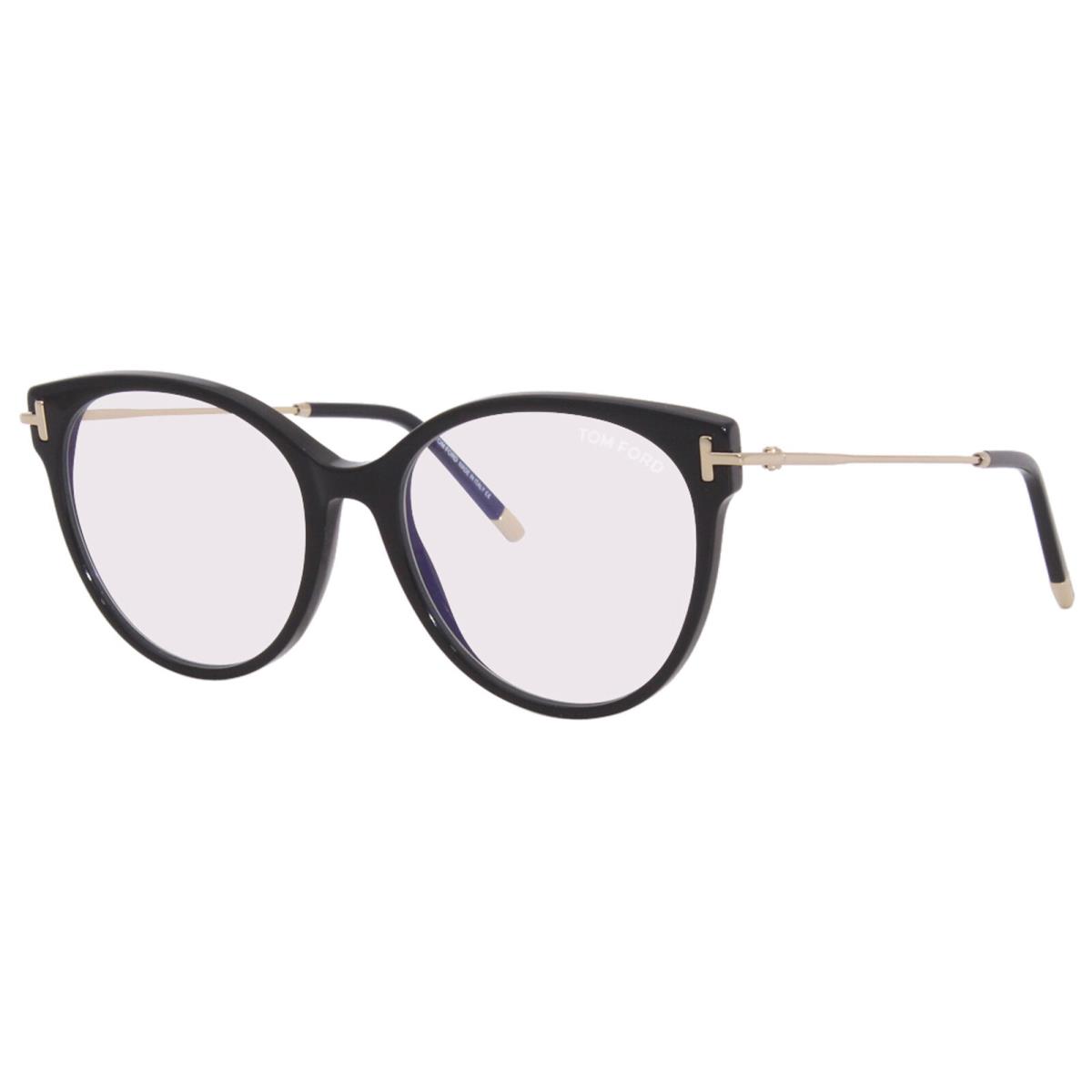 Tom Ford TF5770-B 001 Eyeglasses Frame Women`s Shiny Black/shiny Rose Gold 54mm