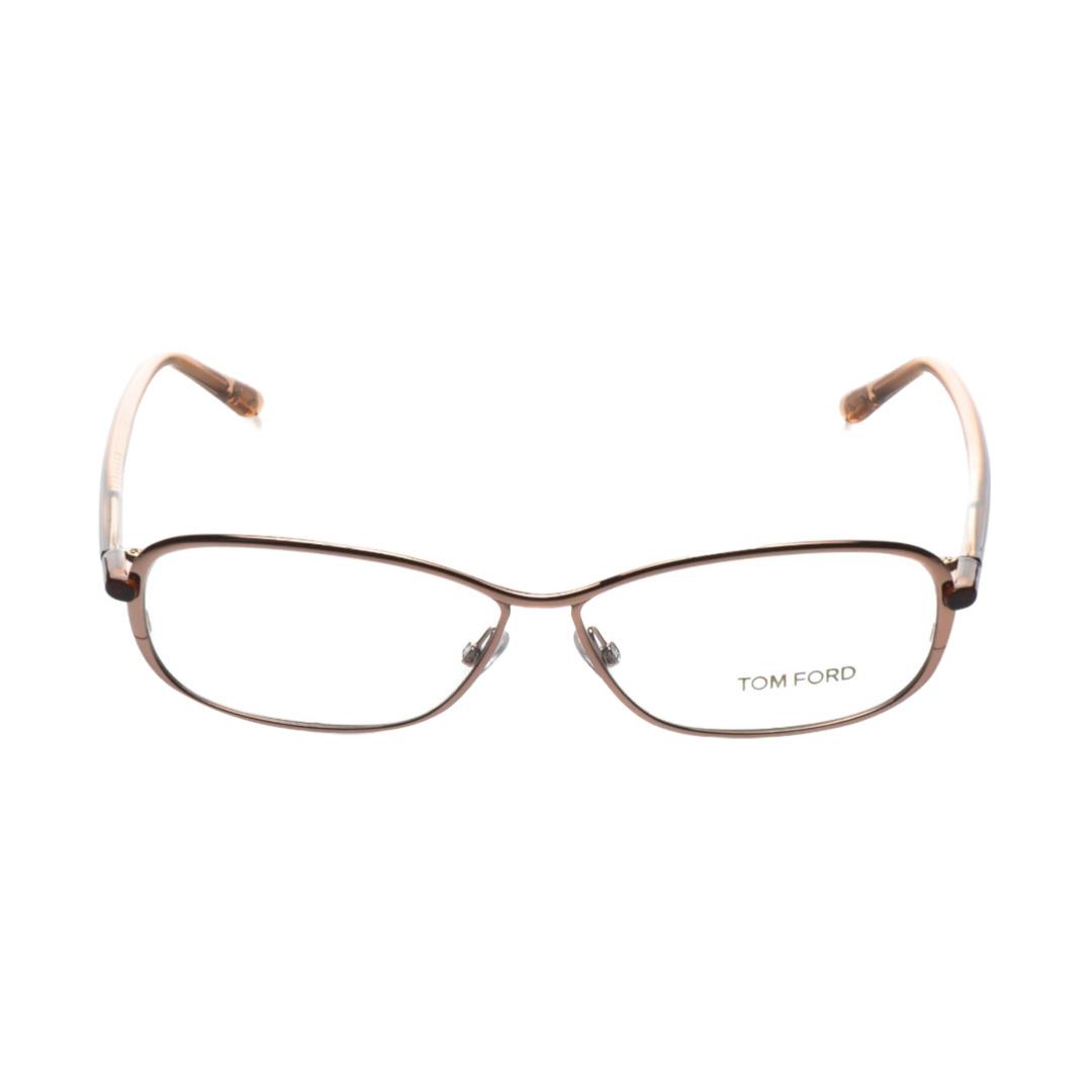 Tom Ford Designer Eyeglasses Shiny Peach Rose/peach Shaded Brown Temples FT5161