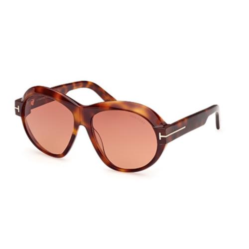 Tom Ford FT1113 53T Blonde Havana/gradient Round Women`s Sunglasses