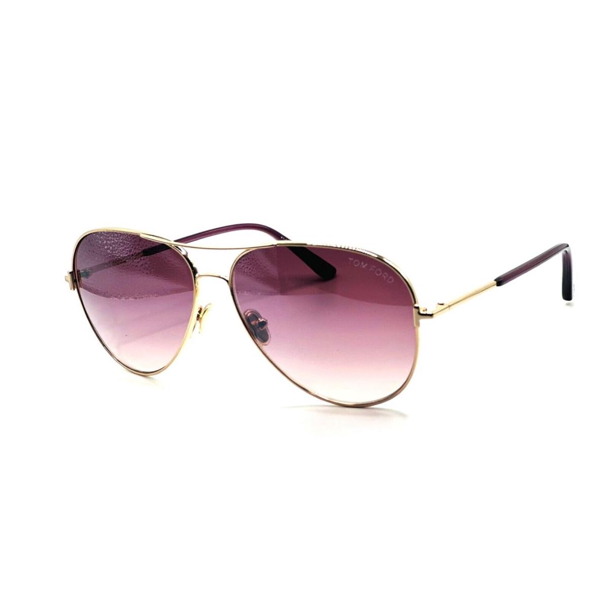 Tom Ford Clark TF823 28U Shiny Rose Gold/bordeaux Gradient Mirror Women 61mm - Frame: Shiny Rose Gold, Lens: Bordeaux