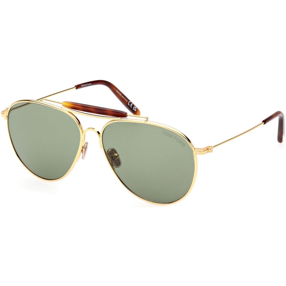 Tom Ford FT0995 30N Shiny Deep Gold/green Sunglasses DA