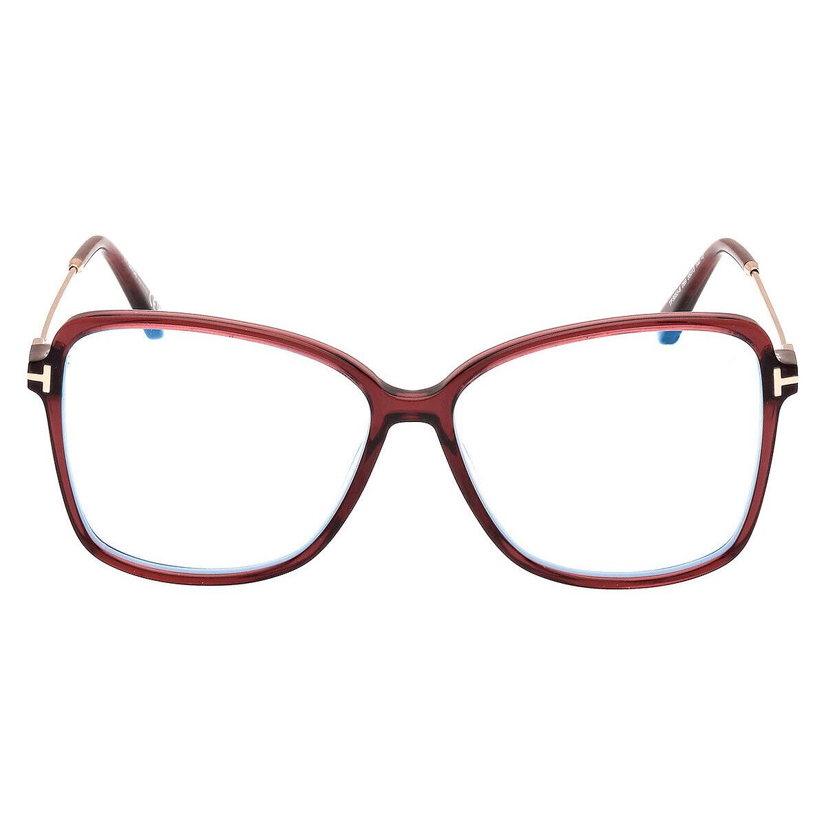 Tom Ford FT5953-B Eyeglasses Women Shiny Bordeaux 55mm