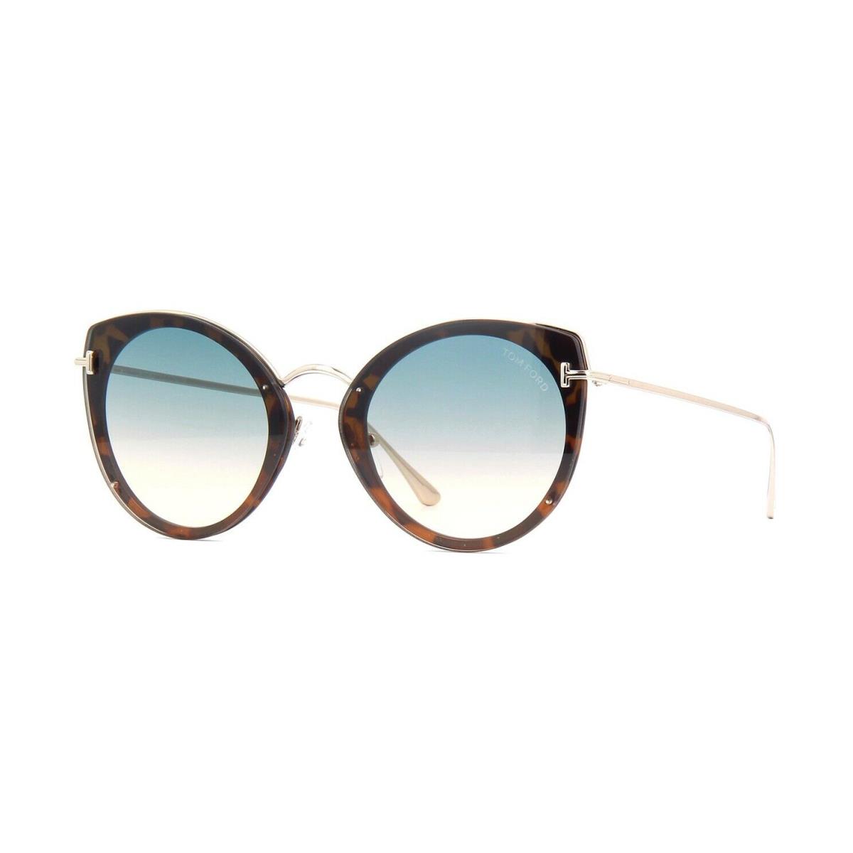 Tom Ford Jess FT 0683 Havana Rose Gold/green Beige Shaded 53P F Sunglasses