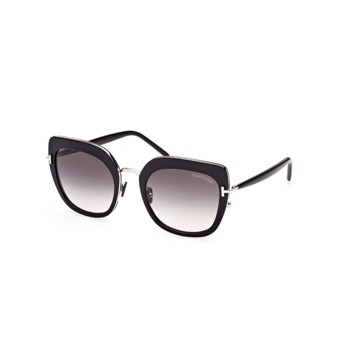 Tom Ford Virginia FT0945-05B-55 Butterfly Sunglasses - Frame: Black/Palladium