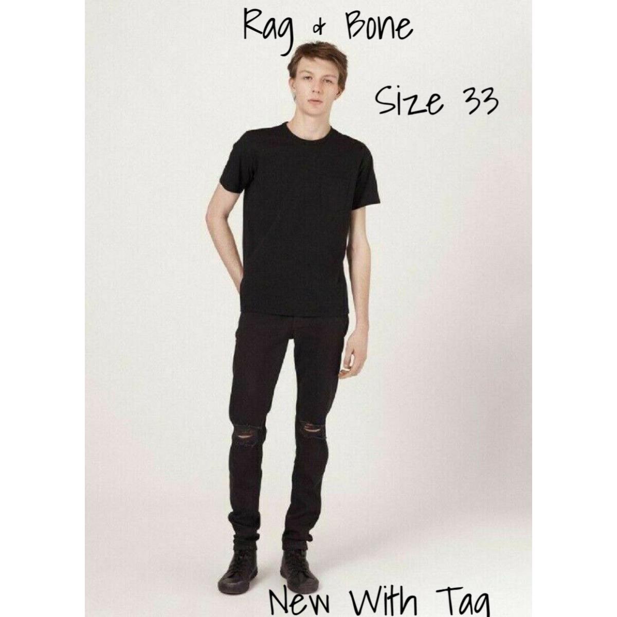 Rag Bone Skinny Fit Stretch Jean Black Men`s 33