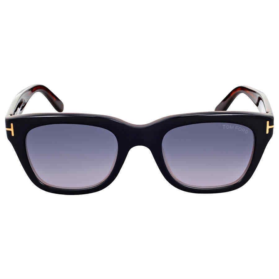 Tom Ford Snowdon Smoke Gradient Square Men`s Sunglasses FT0237 05B 50 - Frame: Black, Lens: Gray