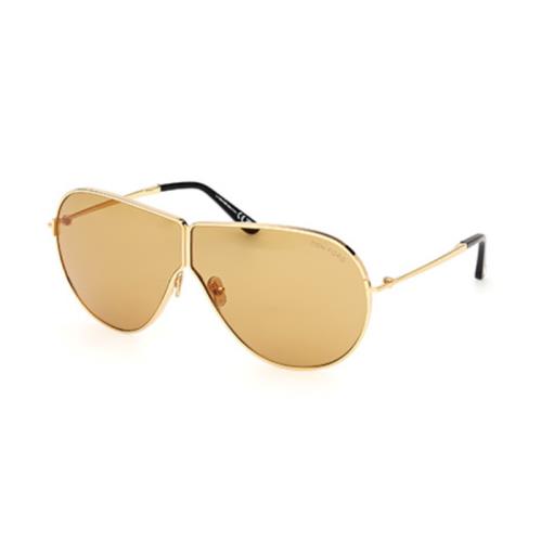 Tom Ford FT1158 30E Shiny Deep Gold/yellow Oval Men`s Sunglasses