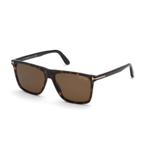 Tom Ford Fletcher FT0832 52H Dark Havana/brown Polarized Square Men`s Sunglasses - Frame: Dark Havana, Lens: Brown Polarized