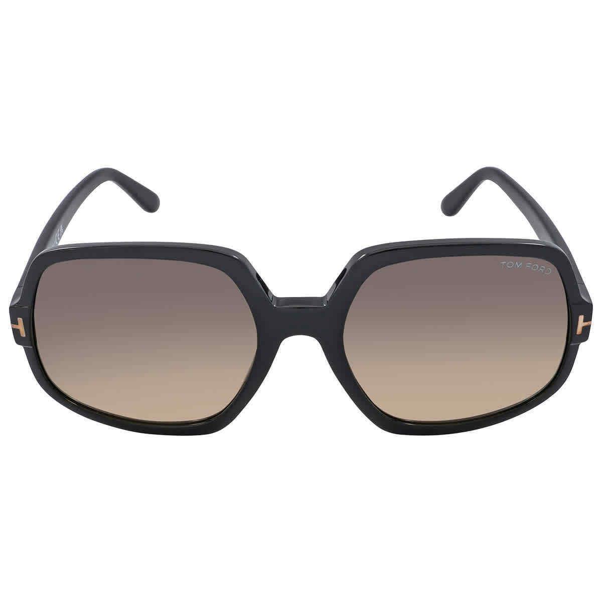 Tom Ford Delphine Smoke Gradient Oversized Ladies Sunglasses FT0992 01B 60