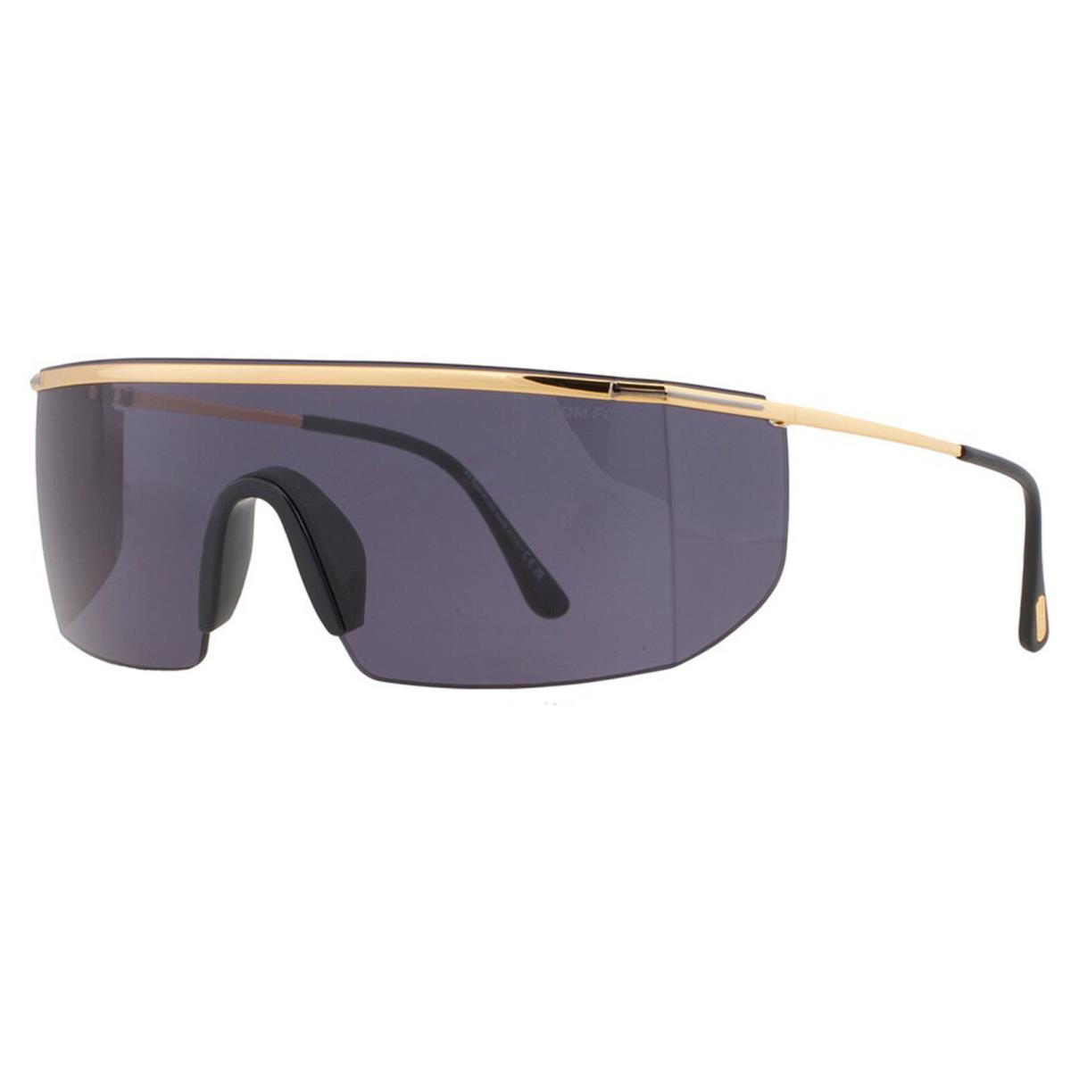 Tom Ford Pavlos Men`s Shiny Gold-tone Shield Sunglasses FT0980-30A-00 - Italy