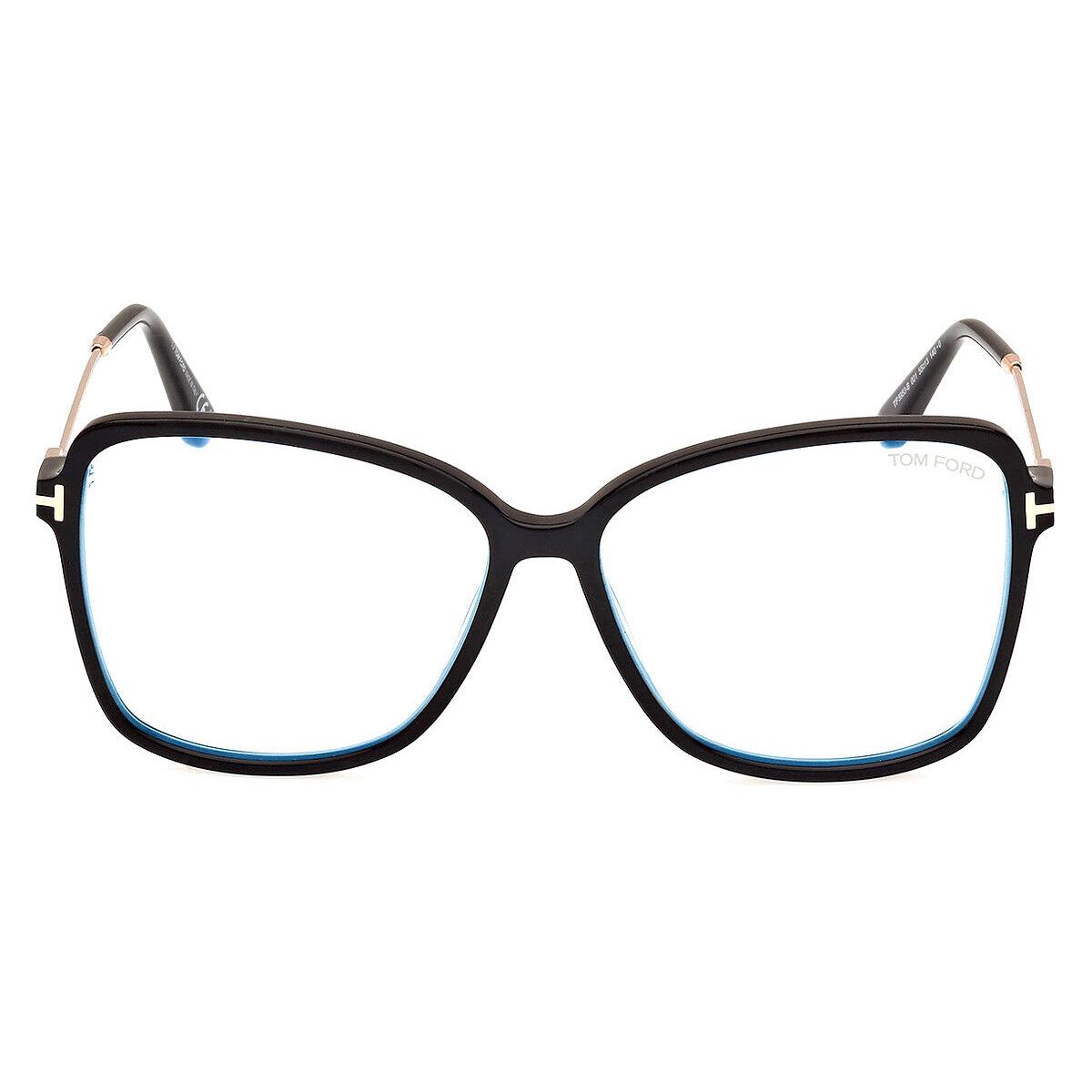 Tom Ford FT5953-B Eyeglasses Women Shiny Black 55mm