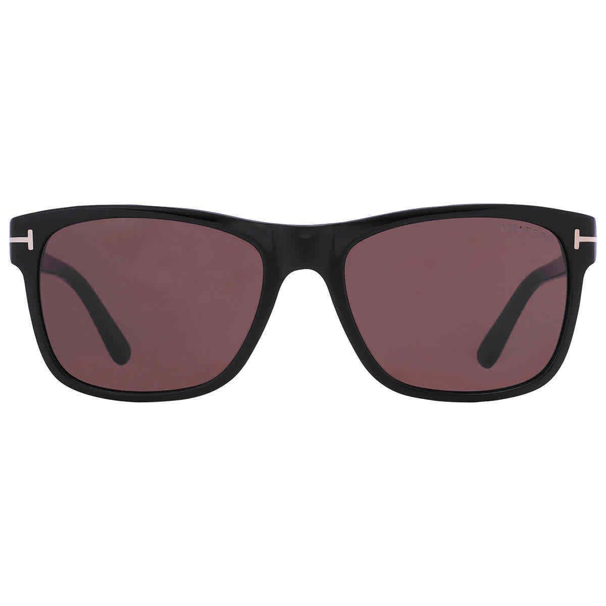 Tom Ford Giulio Roviex Rectangular Men`s Sunglasses FT0698 01J 57 FT0698 01J 57 - Frame: Black, Lens: Brown