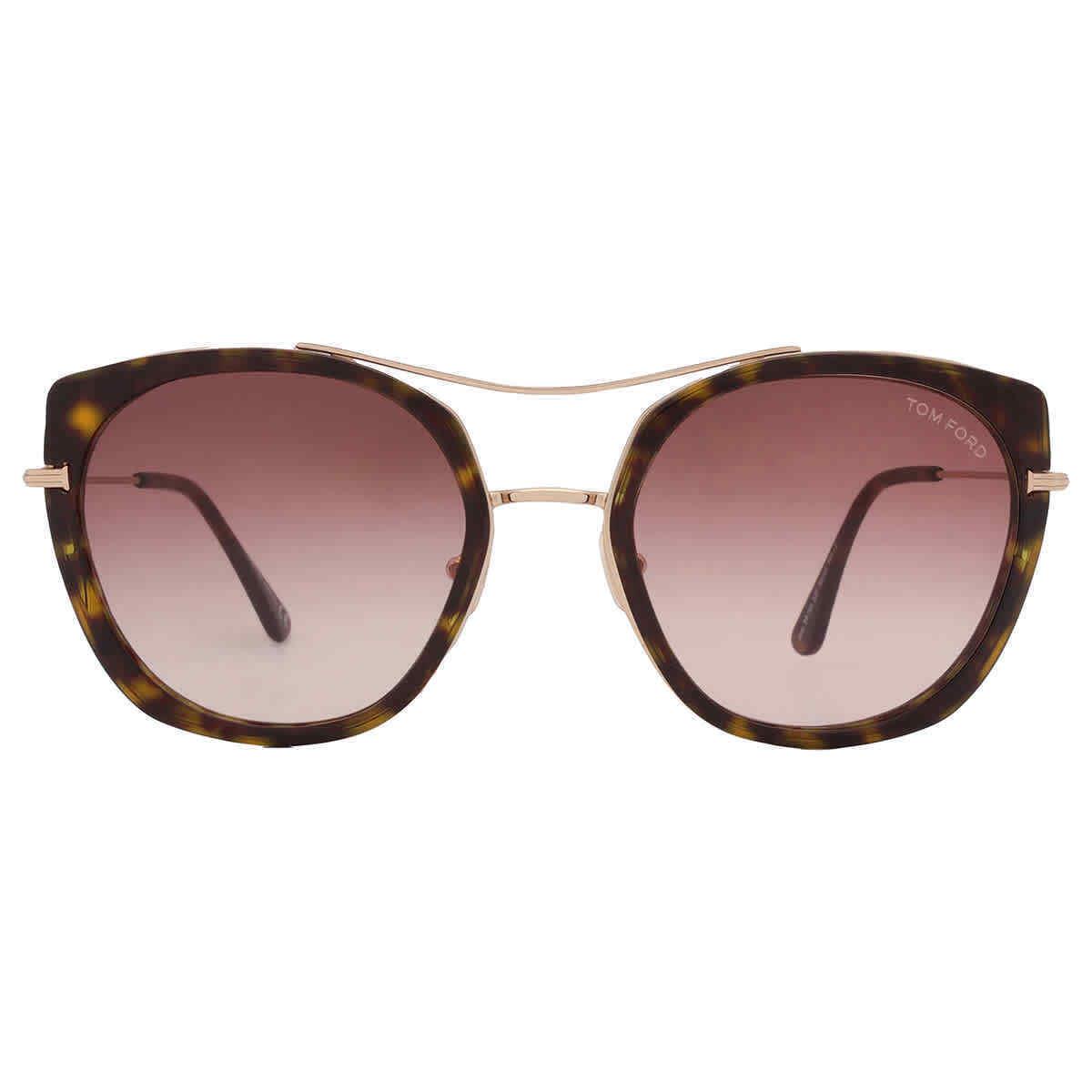 Tom Ford Joey Brown Gradient Cat Eye Ladies Sunglasses FT0760 52F 56