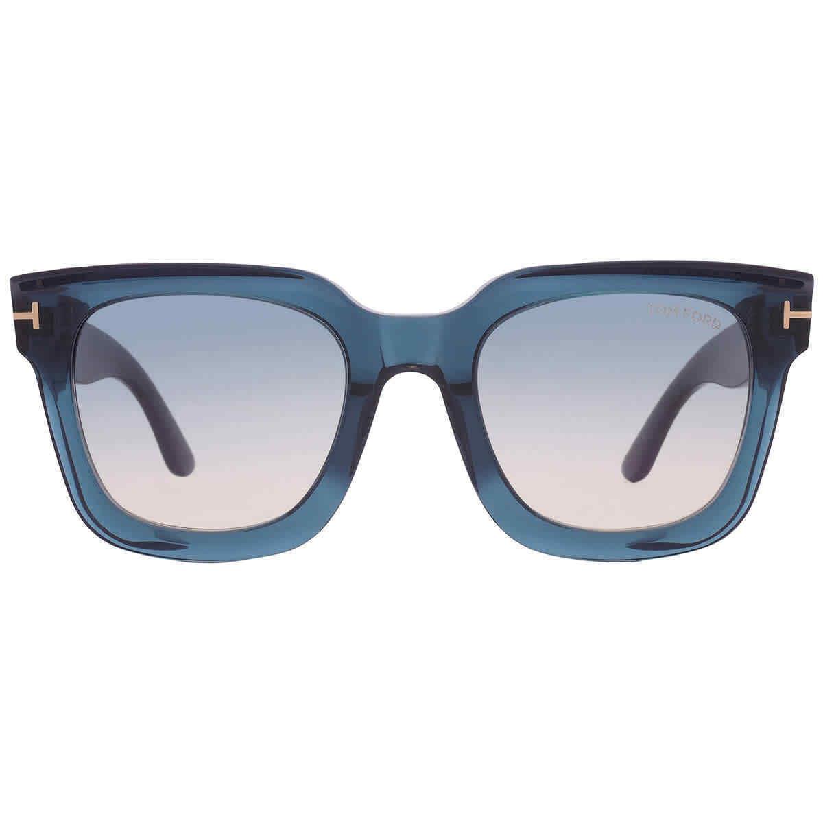 Tom Ford Leigh Blue Gradient Square Ladies Sunglasses FT1115 92P 52