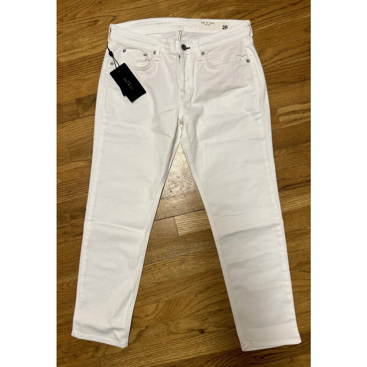 Women s Rag Bone White Dre Low Rise Slim Boyfriend Jeans Sz 28 C7