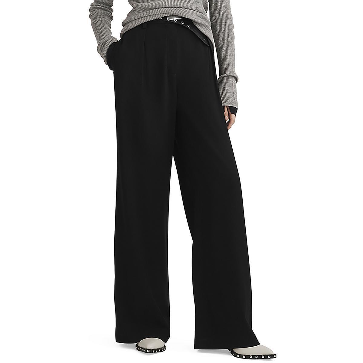 Rag Bone Womens Black Wide Leg High Wasted Trouser Wide Leg Pants 10 Bhfo 5218