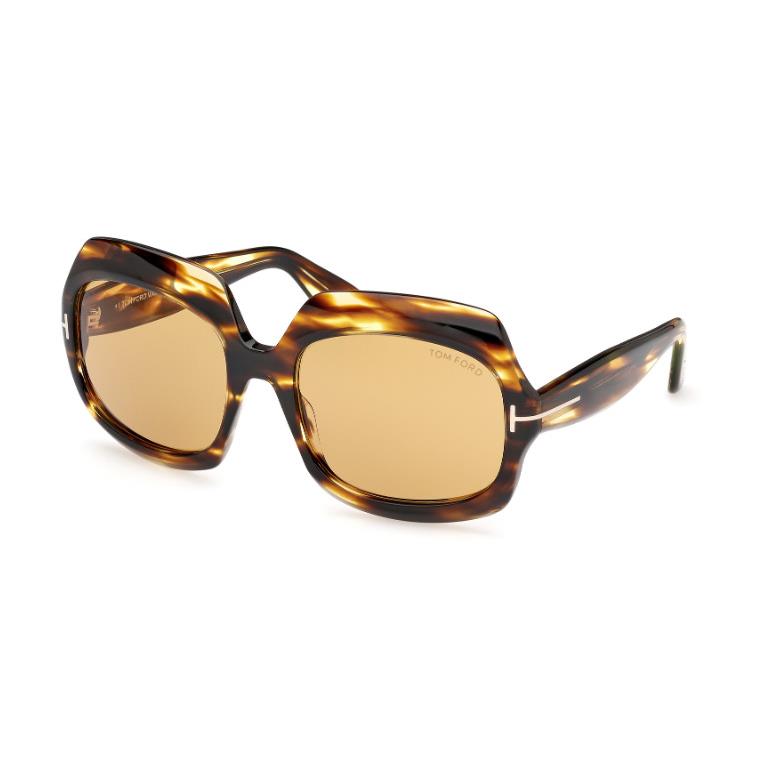 Tom Ford Ren FT1155 52E Dark Havana/havana Square Women`s Sunglasses