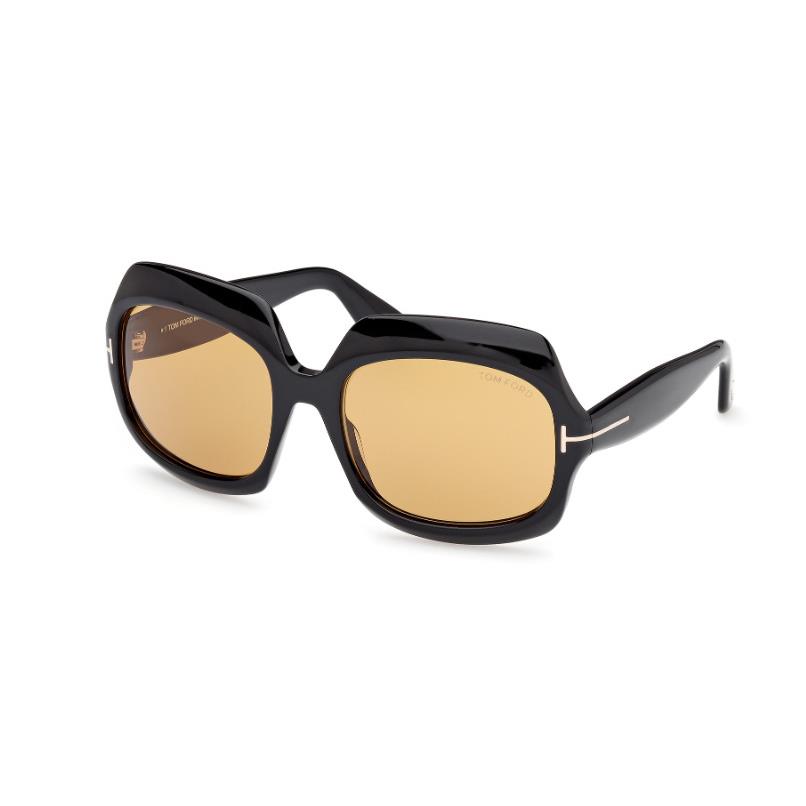 Tom Ford Ren FT1155 01E Shiny Black/black Square Women`s Sunglasses