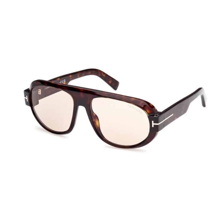 Tom Ford Blake 02 FT1102 52E Dark Havana/brown Soft Round Men`s Sunglasses