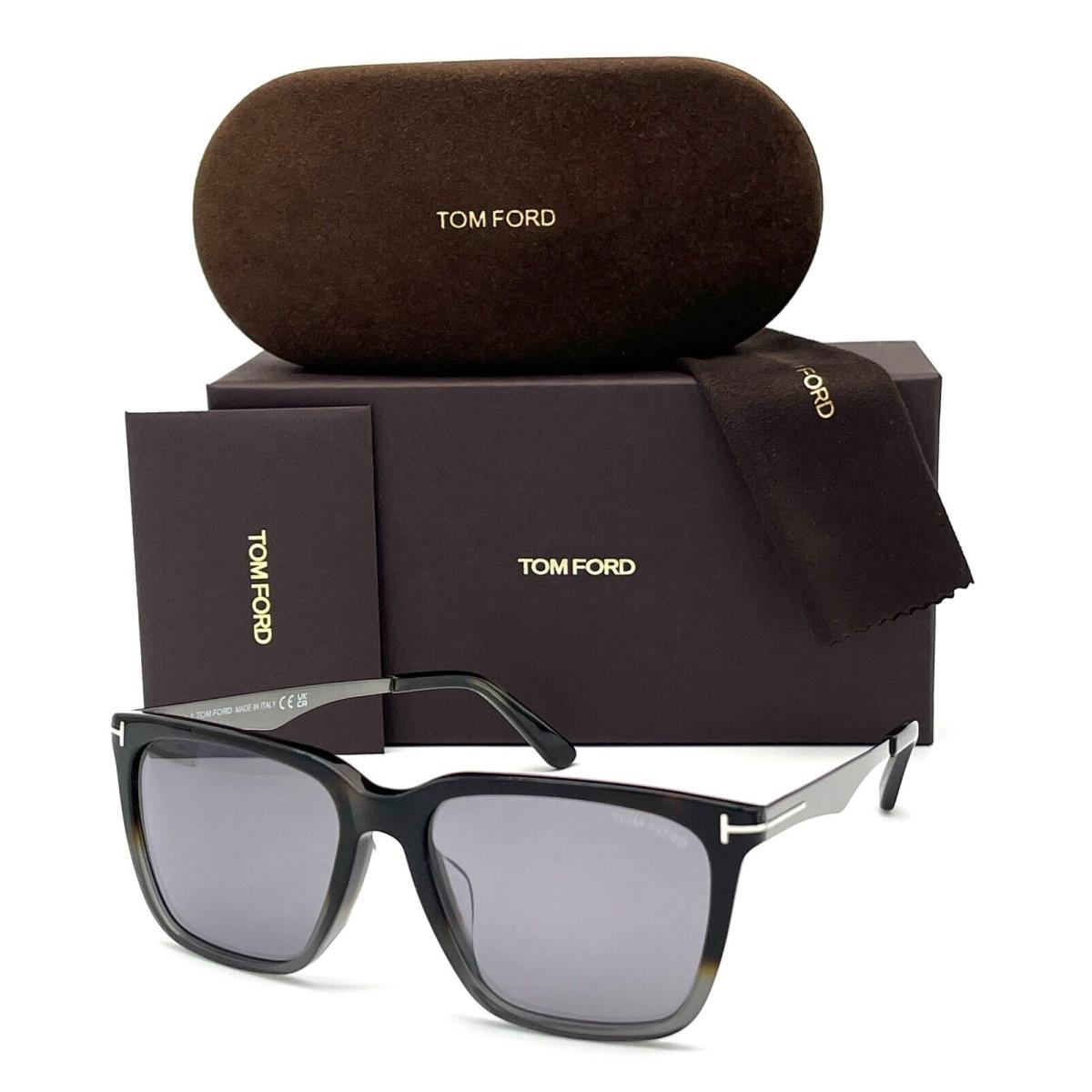 Tom Ford Garrett FT0862 56C Havana Gray / Smoke Mirror 56mm Sunglasses TF0862 - Frame: Havana Gray, Lens: Smoke Mirror