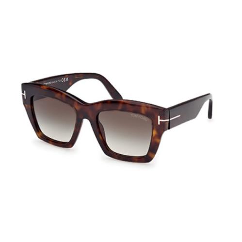 Tom Ford Luna FT1191 52B Dark Havana/gradient Smoke Square Women`s Sunglasses