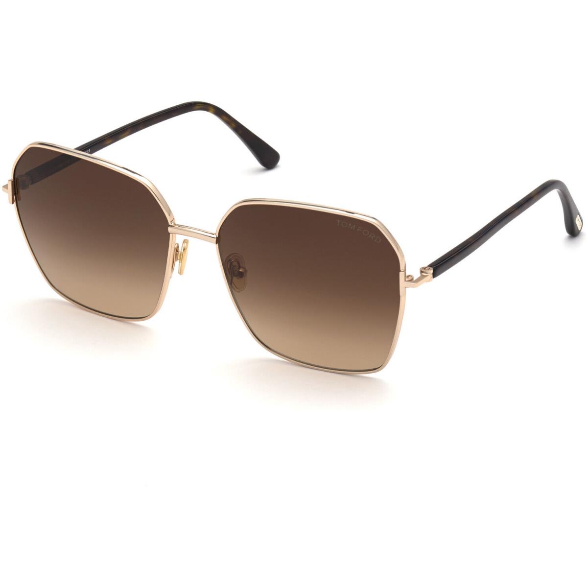 Tom Ford FT0839 52F Rose Gold/dark Havana/brown Gradient Sunglasses DA