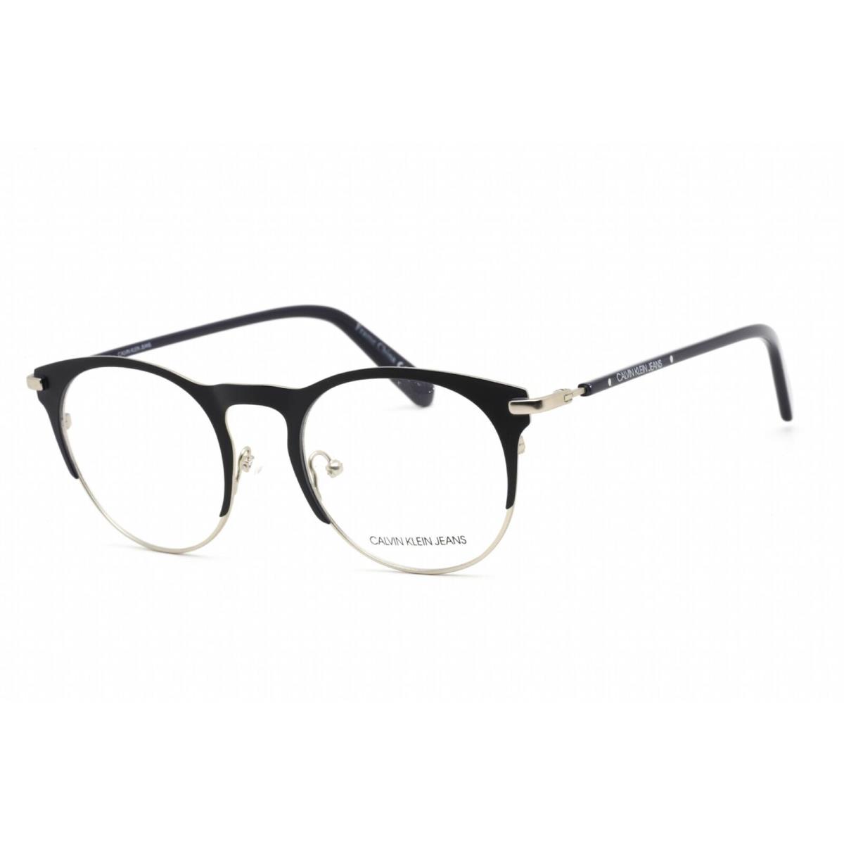 Calvin Klein Jeans Unisex Eyeglasses Matte Navy Round Metal/plastic CKJ19313 405