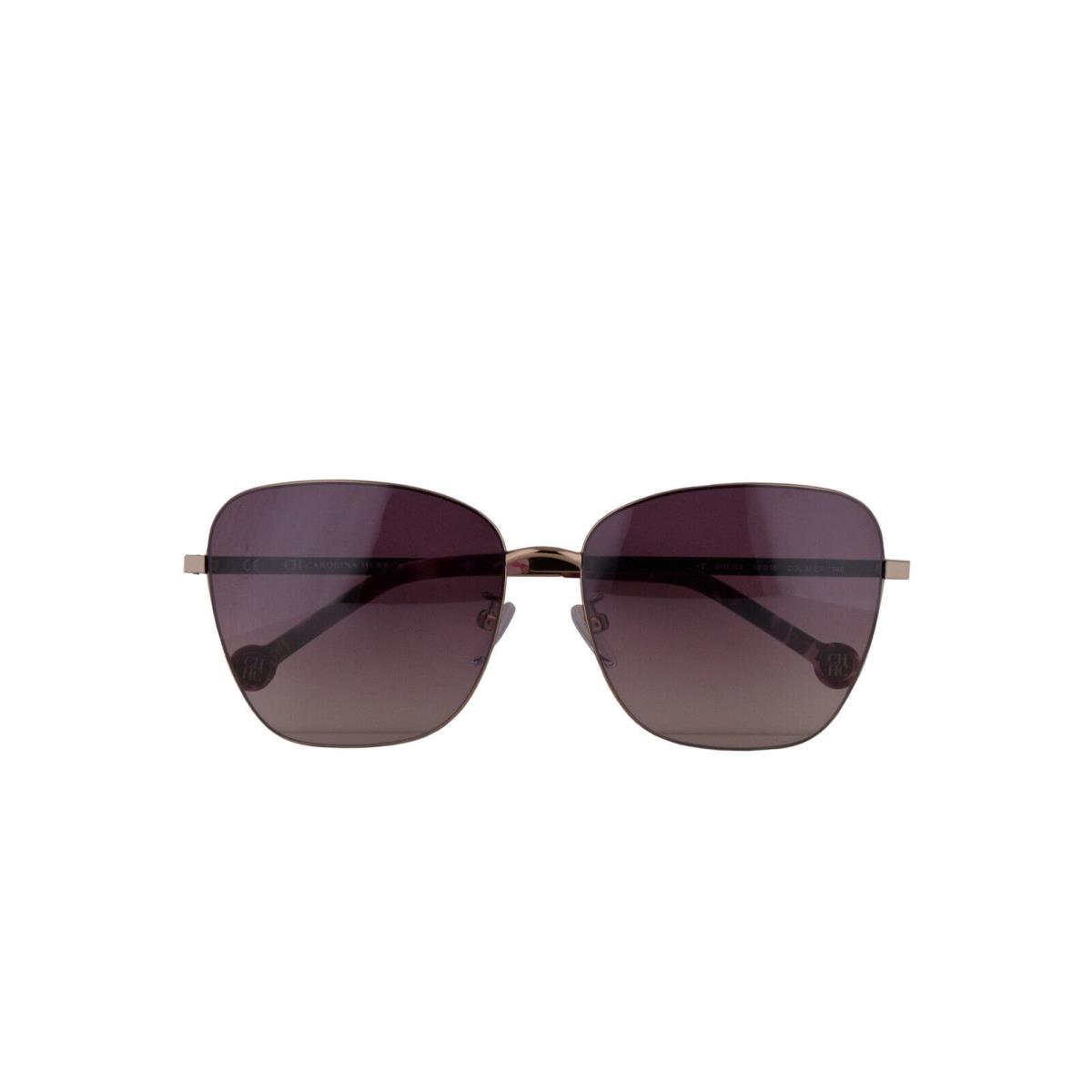 Carolina Herrera SHE103 Sunglasses Gold/white w/ Violet Lenses 8FEX 59mm She 103