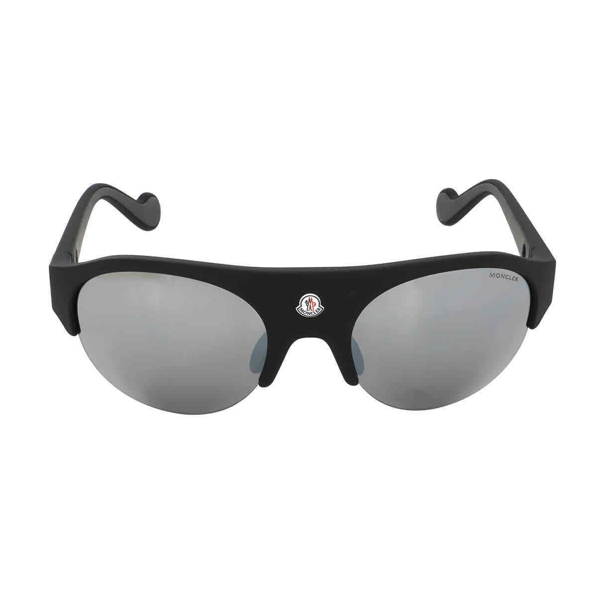 Moncler Mirrored Smoke Oval Unisex Sunglasses ML0050 02C 60 ML0050 02C 60